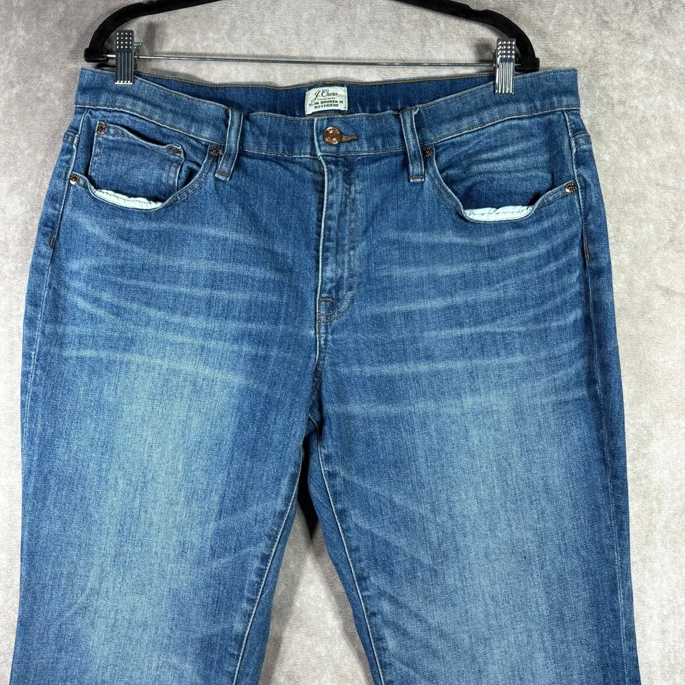 J. Crew Slim Broken In Boyfriend Jeans Womens Size 32P Blue Denim High Rise